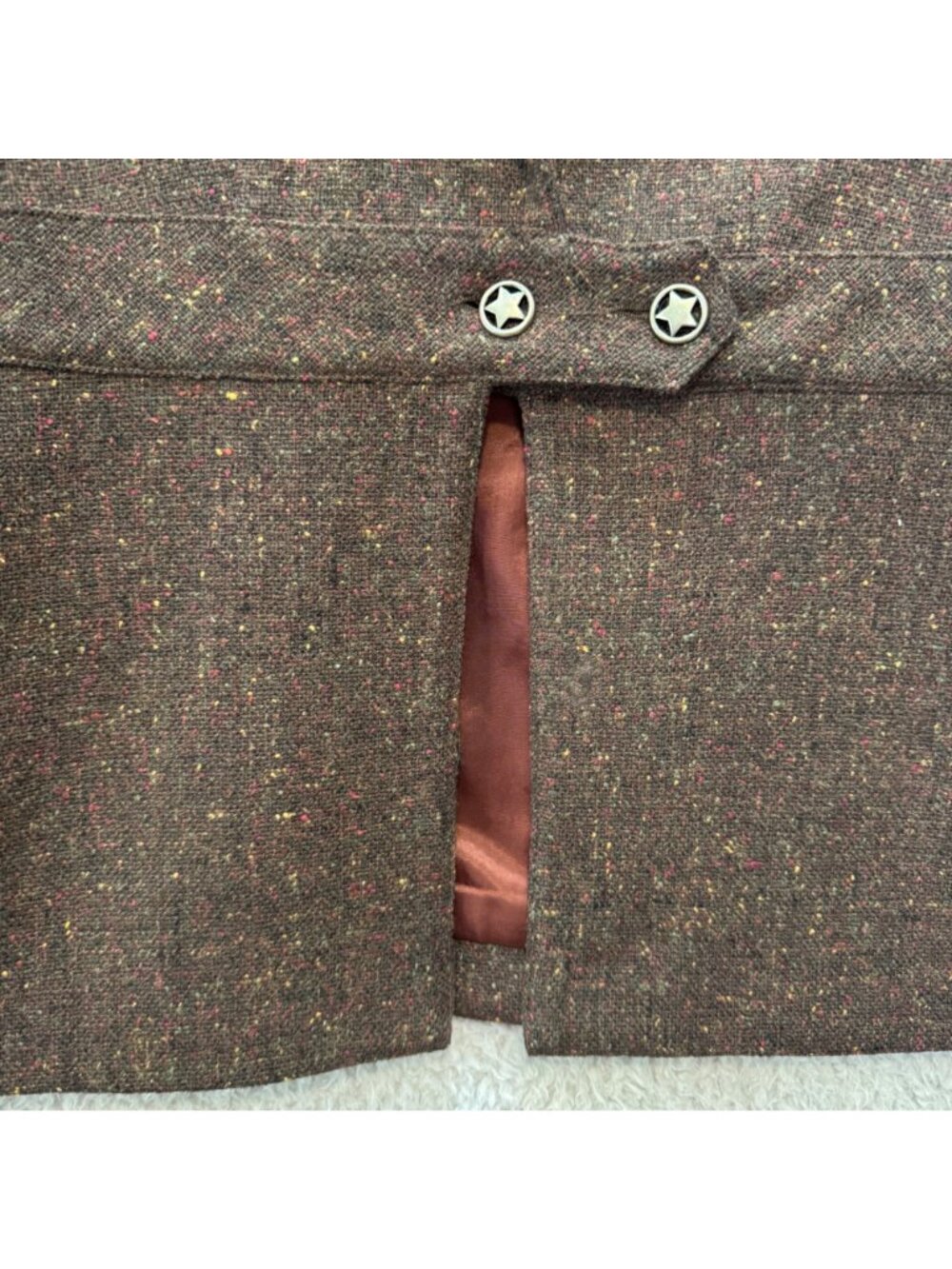 Vintage 90s Desert West Brown Wool Women's M Tweed Blazer Southwestern Boutique - Picture 5 of 16